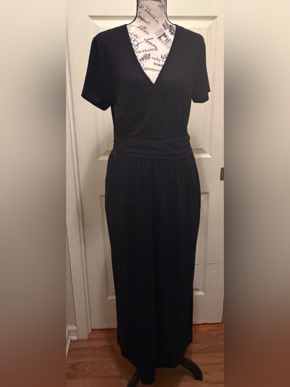 Classic Black V-Neck Women’s Maxi Dress